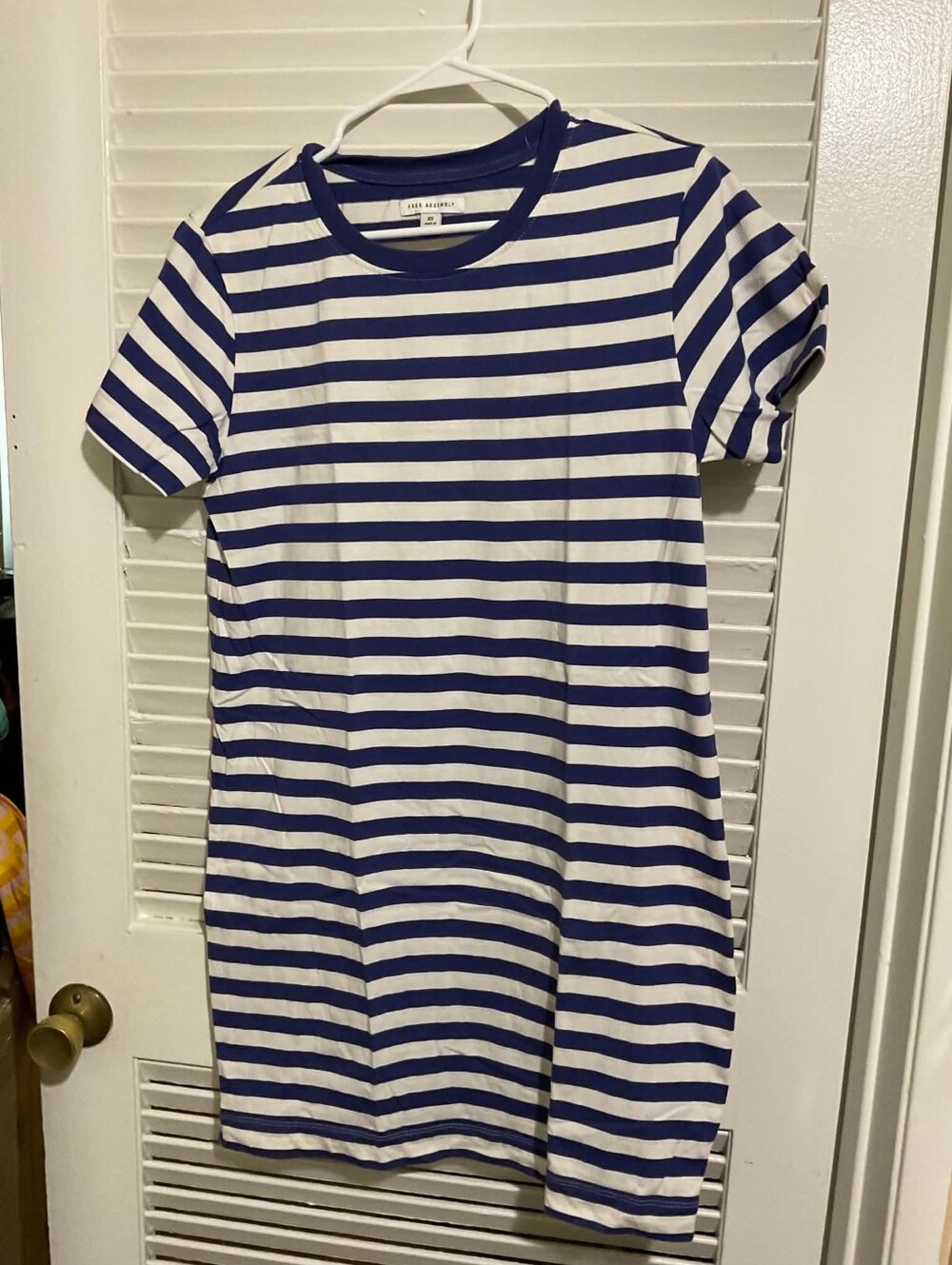 Blue and White Striped T-Shirt Dress